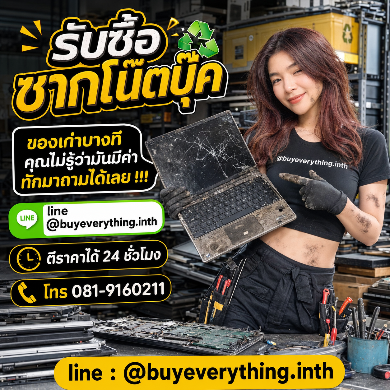 รับซื้อซากโน๊ตบุ๊ค ติดต่อง่าย ตอบเร็ว ประเมินราคาฟรี