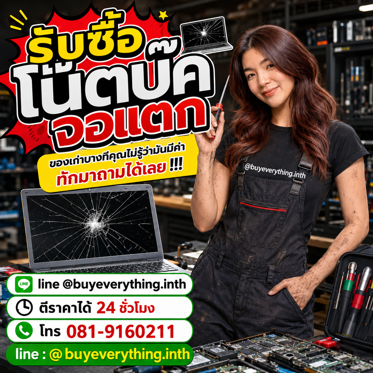 รับซื้อซากโน๊ตบุ๊ค ติดต่อง่าย ตอบเร็ว ประเมินราคาฟรี
