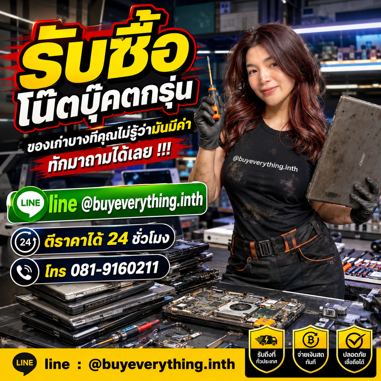 รับซื้อโน๊ตบุ๊คตกรุ่น ติดต่อง่าย ตอบเร็ว ประเมินราคาฟรี