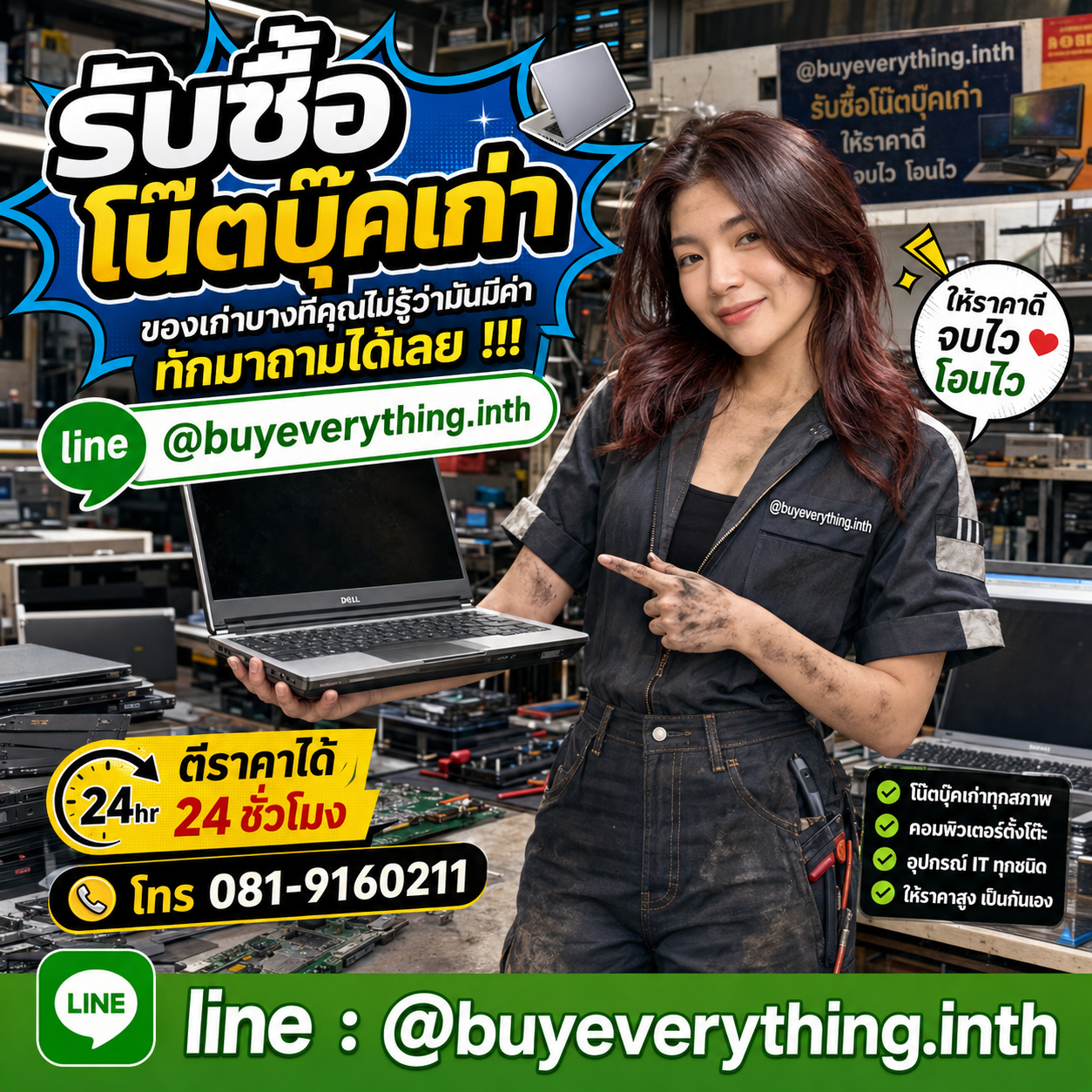 รับซื้อโน๊ตบุ๊คเก่า ติดต่อง่าย ตอบเร็ว ประเมินราคาฟรี