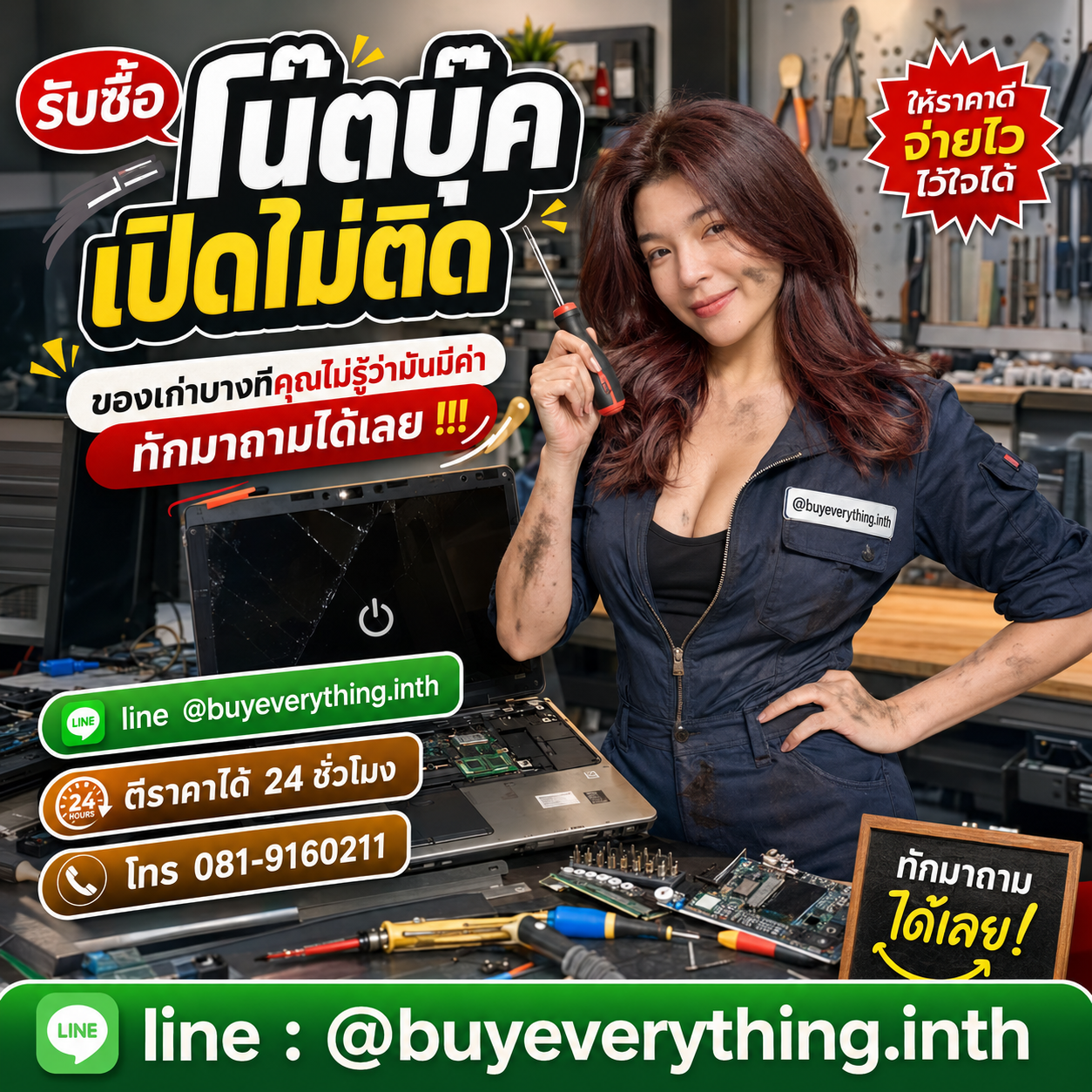 รับซื้อซากโน๊ตบุ๊ค ติดต่อง่าย ตอบเร็ว ประเมินราคาฟรี