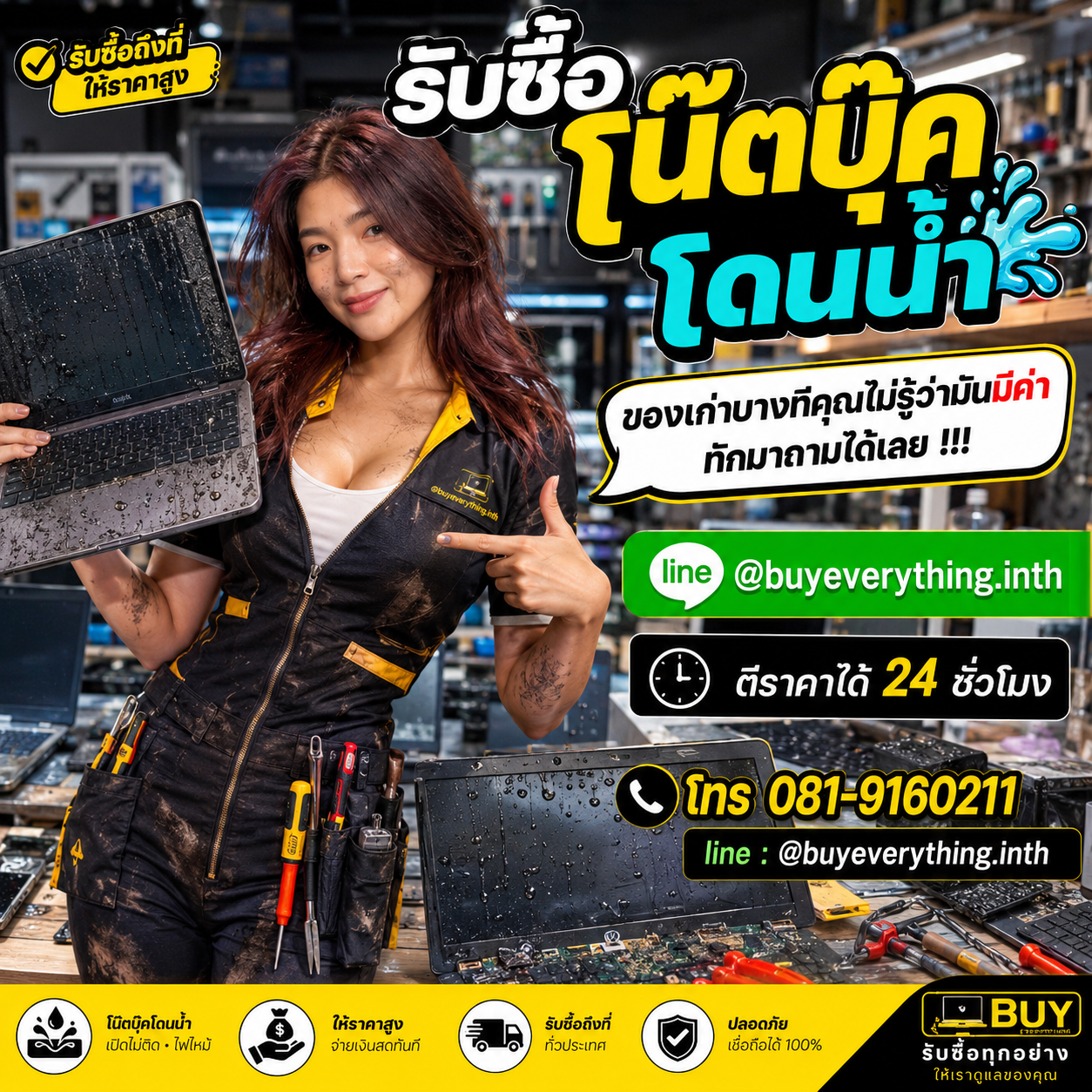 รับซื้อโน๊ตบุ๊คโดนน้ำ ของเก่าบางทีมีค่า
