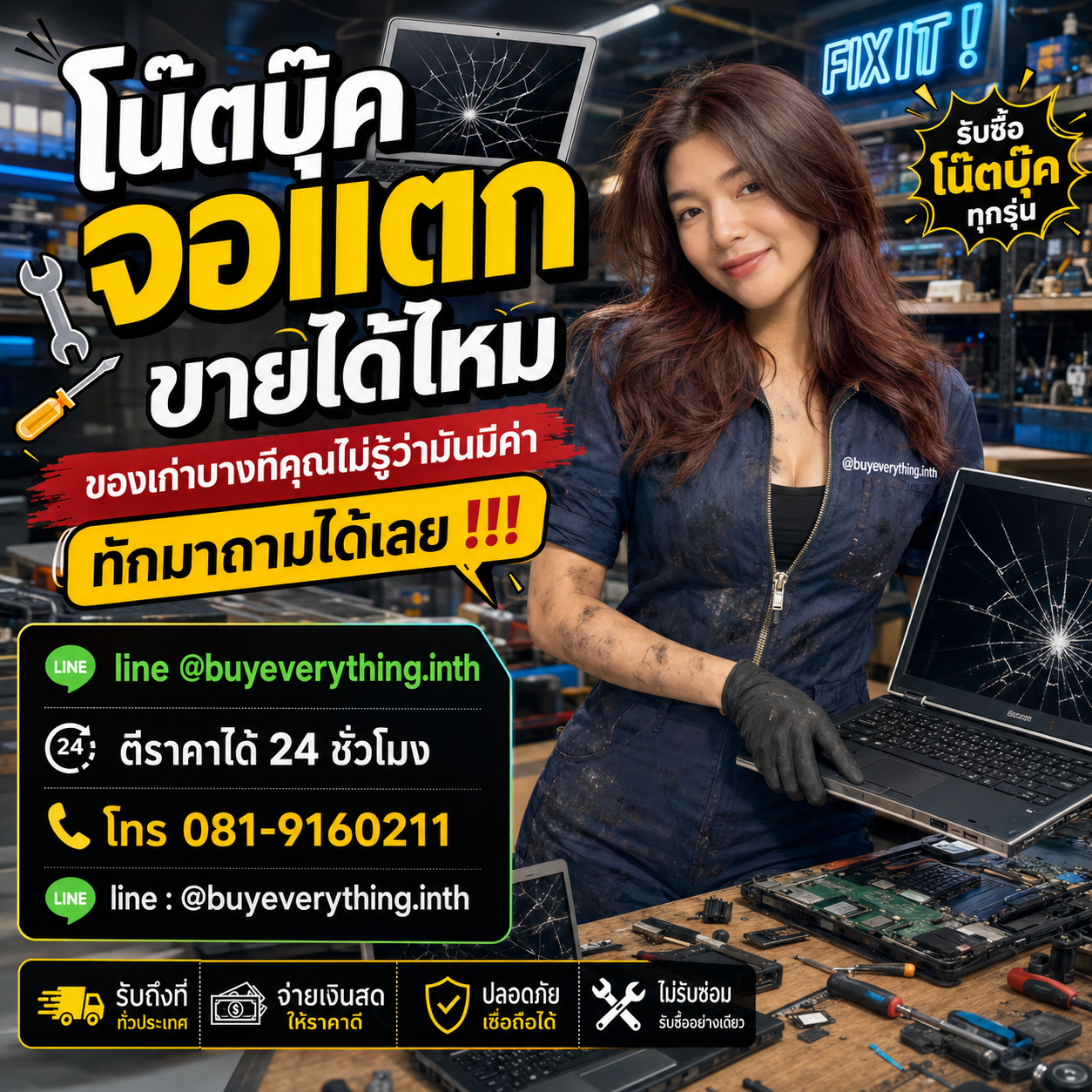 โน๊ตบุ๊คจอแตกขายได้ไหม รับซื้อโน๊ตบุ๊คจอแตกทุกสภาพ